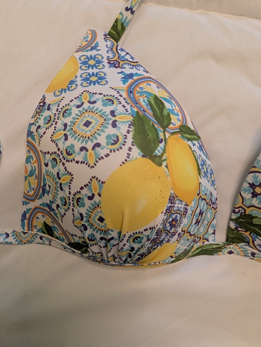 Lemon Patterned Bikini Top - Picture 2 of 4